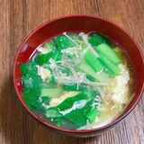 小松菜とえのきのかきたまスープ